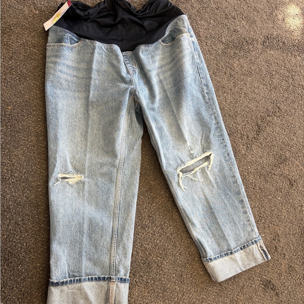 NWT Women’s size 14 Isabel Maternity jeans cropped Crossover Panel